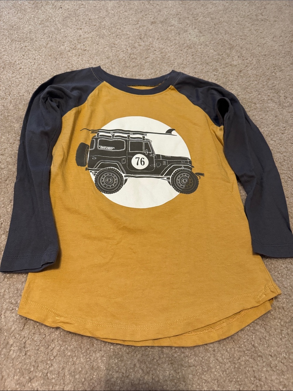Tiny Whales Raglan Kids' Long Sleeve Shirt with Off-Road Graphic